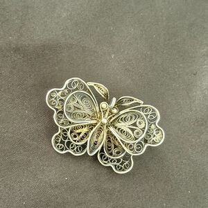 Elegant Filigree Butterfly Brooch